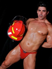 Firefighter Sebastian Stone shows off his ass and body - Gay porn pics at Gaystick