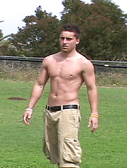 Pretty jock shows his love-tool - Gay porn pics at Gaystick