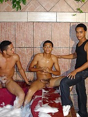 Three hot young Latin cholos go gay - Gay porn pics at Gaystick