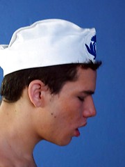 Naked guy in a sailor cap bounces on a young boner - Gay porn pics at Gaystick
