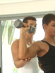 Hot jocks Jean and Elijah have sex after hard combined workout - Gay porn pics at Gaystick