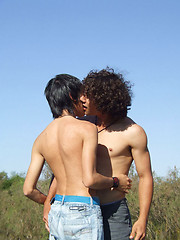 Horny boys make xxx picnic outdoors - Gay porn pics at Gaystick