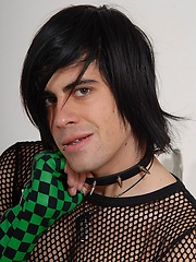 Emo boy Robo Taruti in fishnet shirt - Gay porn pics at Gaystick