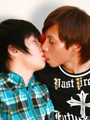 Tsuyoshi grabs his boyfriend and begins to kiss and rub him - Gay porn pics at Gaystick
