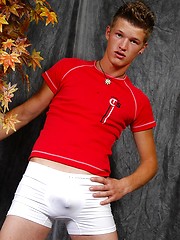 Cute sporty boy with uncut dick getting naked - Gay porn pics at Gaystick