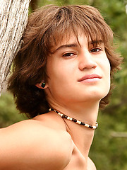 Naked long-haired boy posing outdoor - Gay porn pics at Gaystick