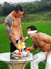 Outdoor dinner and sex - Gay porn pics at Gaystick