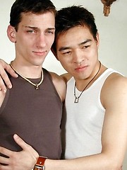 Sexy Asian boy and hot white stud sucks each others big hard cock - Gay porn pics at Gaystick