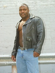 Big black biker presents own big dick - Gay porn pics at Gaystick