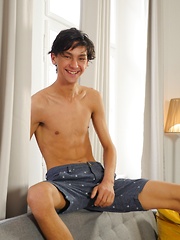 Latino twink Carlos Costa jerking off his beautiful cock. - Gay porn pics at Gaystick