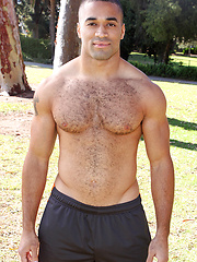 Montgomery has big, beefy build and hairy chest - Gay porn pics at Gaystick