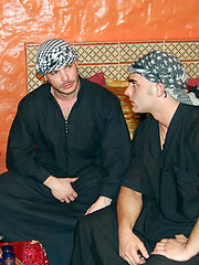 Arab-themed scene with Tomyhawk and Adrian Toledo - Gay porn pics at Gaystick