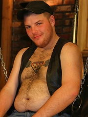 Sweetheart Leo Stone is always trying to prove his badass bona fides to his leather bear bros - Gay porn pics at Gaystick