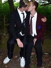 Innocent-Looking Schoolboy Proves Anything But With A Woodland Suck & Fuck! - Gay porn pics at Gaystick