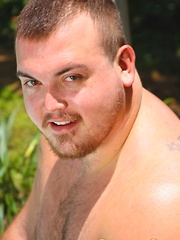 Cute Cub Hunter is one massive man with a handsome face, round belly and hard cock - Gay porn pics at Gaystick
