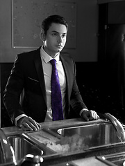  Andres gives in to his new found temptation and enters the rest room - Gay porn pics at Gaystick