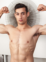 Angel Santiago rains cum down from heaven - Gay porn pics at Gaystick